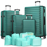 11 Piece Travel Luggage Sets, 4 Piece Hardshell Suitcase with Wheels, 20inch Carry on Luggage, 24inch 28inch 32inch Checked Luggage with 7PC Organizer Bags