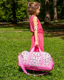 Hello Kitty Duffle Bag, 16” Travel Sleepover Bag for Girls, Weekender Bag, Pink Dance Bag