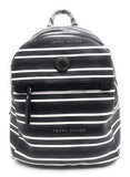 Tommy Hilfiger Women's Black White Striped Small Backpack Handbag Purse