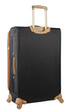 Steve Madden Designer Luggage - Checked Large 28 Inch Softside Suitcase - Expandable for Extra Packing Capacity - Lightweight Bag with Rolling Spinner Wheels, Harlo Black, 28in