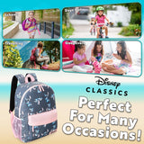 Disney Stitch Backpack for Girls Teens School Bag Kids Book Bag School Supplies Gifts (Navy/Pink)