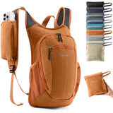 Uselike 10L Small Hiking Backpack Travel Daypack Lightweight Packable Back Pack for Women Men(Orange)