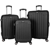 Kenneth Cole REACTION Renegade Luggage Expandable 8-Wheel Spinner Lightweight Hardside Suitcase, Black, 3-Piece Set (20