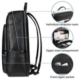Colins Keirs Large Black Leather Backpack for Men, Minimalist Luxury Executive Computer Backpack for Men, 17.3 Inch Genuine Leather Laptop Backpack for Travel Work Business