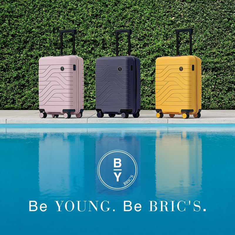 Bric's B|Y Ulisse Expandable Spinner Suitcase, Lightweight Polypropylene Hard Shell Luggage with 360° Rubber-Coated Double Wheels, TSA-Approved Lock and Organized Interior - 28 Inch, Pearl Pink