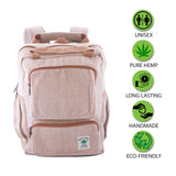 Anitya Hemp Backpack, Multi-Functional Pockets, Eco-Friendly, Unisex, Hiking Daypack, Durable Rucksack (AHLB05)