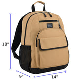 Eastsport Travel Luggage Carry On Weekender Backpack Daypack Large Tech Laptop Bag for Work, Gym, Hiking, Tan