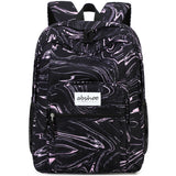 abshoo Classical Basic Marble Womens School Backpack For College Teen Girls Water Resistant Bookbag (Marble Black)