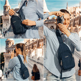 Securtex® Anti-Theft Daytripper Sling - 7x12" Travel Safe Crossbody Bag w/Locking Zippers, Slash-Resistance
