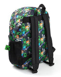 Minecraft Steve & Creeper Multicolour Backpack | Graphic Print Zip-Up Bag for Back to School | Kids Carrying Books | Unisex Kids Merch