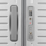 Framelock Max 21” Carry-On Hardshell Zipperless Luggage - Highly Secure Integrated Eazylock™ Mechanism - RightHeight™ Adjustable Handle System - 360° Spinner Wheels - Airline Approved - Glacial Silver