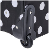 Rockland Fashion Softside Upright Luggage Set,Expandable, Telescopic Handle, Wheel, Black Dot, 2-Piece (14/19)