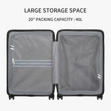 LEVEL8 Luminous Carry On Luggage 20" Inch with Laptop Backpack-Blue