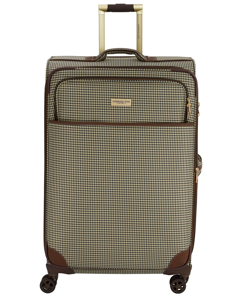 LONDON FOG Cambridge 29" Expandable Spinner, Olive Houndstooth