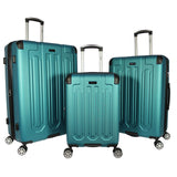 Dejuno Tutin 3-Piece Hardside Spinner Luggage Set With TSA Lock - Turquoise