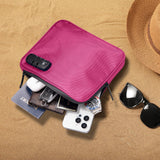 KOSMCCO Beach Locking Bag, 9x7.5 Inch Portable Safe for Phone, Wallet, Keys | Anti-Theft Locking Travel Pouch for Pool, Vacation (Rose Red)