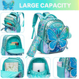Meetbelify Backpacks for Girls School Bag Cute Girls Backpacks Ages 8-10 with Lunch Box Kids Bookbag Set Travel Backpack for Elementary Students Backpack to School Supplies