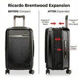 Ricardo Beverly Hills Brentwood Hardside Luggage Collection – Expandable Suitcases with Wheels and TSA Lock, 21" Front Open Carry-on with Smartstand, Onyx