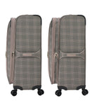 London Fog Brentwood IV 20" Expandable Spinner Carry-On Softside Suitcase, Rose Charcoal