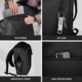 Kenneth Cole REACTION Parker 16" Polyester Tech Covertible Backpack/Briefcase, Black