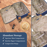 Tommy Bahama 3-Piece Rolling Luggage Set, Soft-Sided Suitcases with Wheels, 22, 26, and 30 Inch, Blue