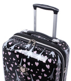 Betsey Johnson 30 Inch Checked Luggage Collection - Expandable Scratch Resistant (ABS + PC) Hardside Suitcase - Designer Lightweight Bag with 8-Rolling Spinner Wheels (Paris Love)