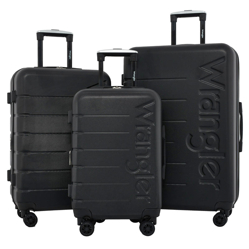 Wrangler Maverick 3 Piece Luggage Set, Black