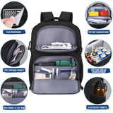 MOZETO Lunch Backpack for Men, Tactical Inspired Double Deck Cooler Backpack Insulated Leakproof RFID Lunchbox for Work