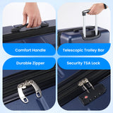 Simple Deluxe 24 Inch Expandable Hardside Carry On with Spinner Wheels & TSA Lock, ABS Hard Shell Lightweight Rolling Luggage Suitcase, Blue