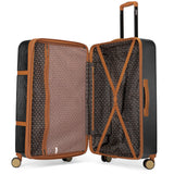 Badgley Mischka Grace 3 Piece Polycarbonate-ABS Expandable Retro Luggage Set (Black)