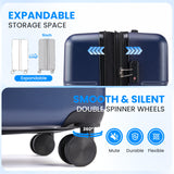 Simple Deluxe 24 Inch Expandable Hardside Carry On with Spinner Wheels & TSA Lock, ABS Hard Shell Lightweight Rolling Luggage Suitcase, Blue