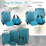 Travelers Club Chicago Hardside Expandable Spinner Luggage, Teal, 5 Piece Set