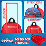 Marvel Spiderman Kids Suitcase, Foldable Trolley Bag 15.35”x 10.63” x 3.94”