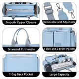 ZHMO Canvas Tote Bag for Women With Compartments and Zipper,Women's Bags Crossbody Bags Work Laptop Tote Bag Large Satchels Handbags Tote Purse Everyday Shoulder Bag for Travel Nurse Teacher Church