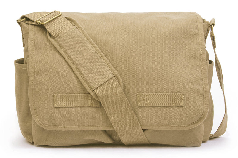 Sweetbriar Classic Vintage Messenger Bag - Original Heavyweight Cotton Canvas Shoulder Bag with Upgraded Features