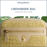 Tommy Bahama Camera Bag, Women's Mini Shoulder Handbag with Woven Design and Adjustable Shoulder Strap, Tan