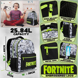 Fortnite Backpack for Kids Teens School Bookbag Travel Bag Rucksack for Vacation Sports Gifts for Kids (Black AOP)