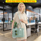 ZHMO Canvas Tote Bag for Women With Compartments and Pockets,Women's Bags Crossbody Bags Work Laptop Tote Bag Large Satchels Handbags Tote Purse Everyday Shoulder Bag for Travel Nurse Teacher Church