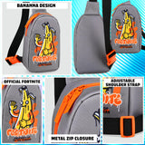 Fortnite Crossbody Bag for Boys Teens with Adjustable Straps Chest Bag Travel Essentials Wallets Phone Cool Gifts for Gamers (Grey Banana)