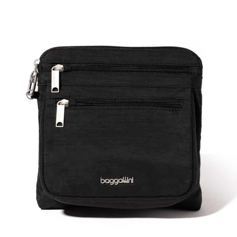Baggallini Securtex Anti-Theft Crossbody 8.25" Small / 10" Large Travel Purse with RFID Card Slots & Cut-Resistant Strap