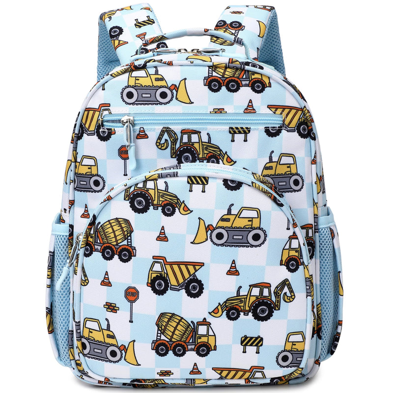 abshoo Cute Mini Toddler Backpacks for Boys Little Kids Bookbag Preschool backpack (Excavator Checkered)