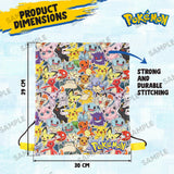 Pokemon School Supplies Drawstring Bags for Kids Gym Bag, Perfect for Travel & Swim for Boys Girls, Featuring Charmander and Pikachu.