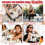 BuyCard Baseball Gifts Makeup Bag with Chenille Letter Patch, Clear Cosmetic Pouch PVC Organizer Purse, Waterproof Travel Bag, Portable Toiletry Storage Bag for Her Friends