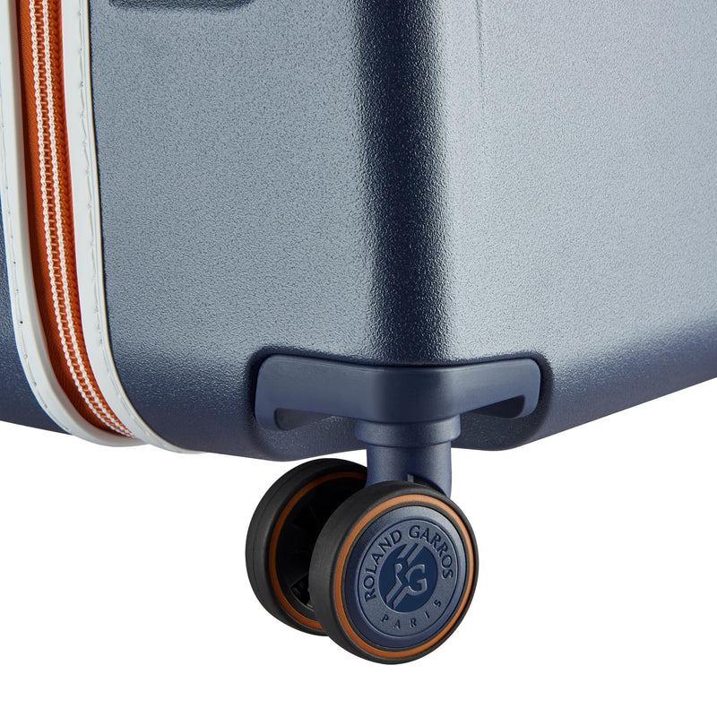 DELSEY Paris Roland-Garros Hardside Luggage with Spinner Wheels, Navy Blue, Checked-Large 29 Inch Trunk