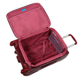 Kathy Van Zeeland Croco PVC Designer Luggage - Lightweight Expandable 20 Inch Carry on Suitcase for Women - Small Durable Bag with 4-Rolling Spinner Wheels (Burgundy)