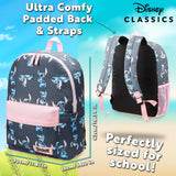 Disney Stitch Backpack for Girls Teens School Bag Kids Book Bag School Supplies Gifts (Navy/Pink)