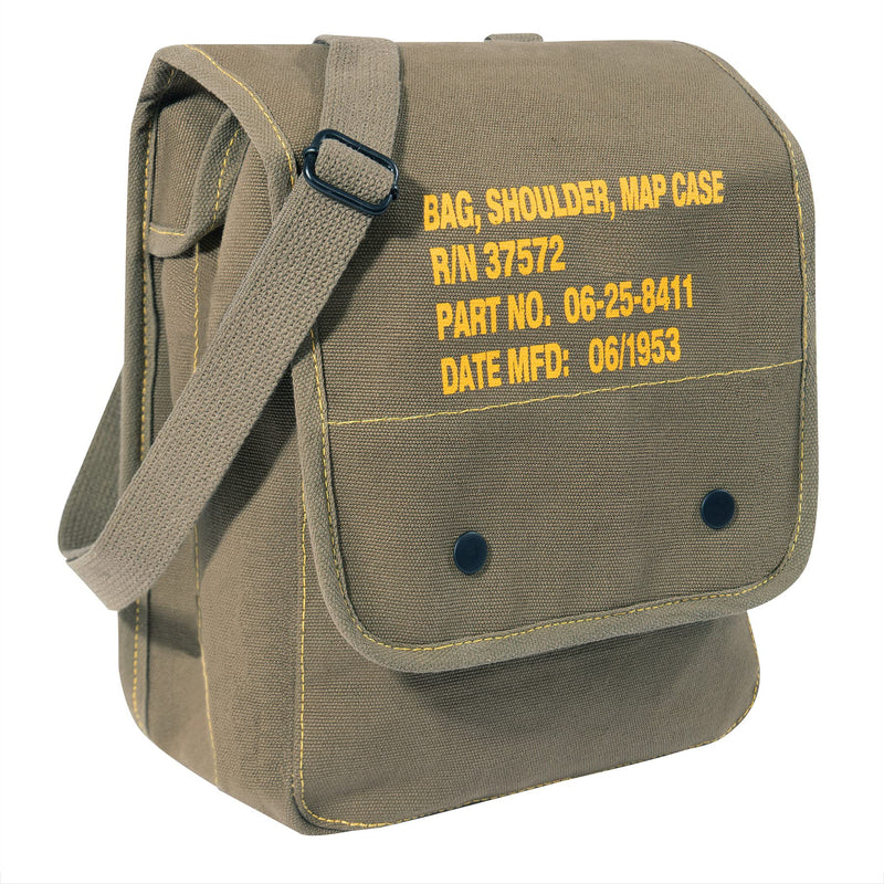 Rothco 57960: Canvas Map Case Shoulder Bag with Military Stencil