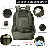 Rudmox Soccer Bag, Basketball Backpack, Sports Equipment Bag with Shoes Compartment Holds Sneak, Helmet, Basketball, Football, Vollyball, Gloves (Full Black)