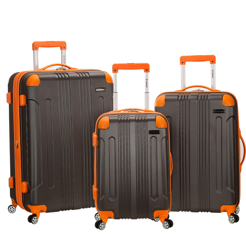 Rockland London Hardside Spinner Wheel Luggage, Charcoal, Checked-Large 28-Inch