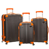 Rockland London Hardside Spinner Wheel Luggage, Charcoal, Checked-Large 28-Inch